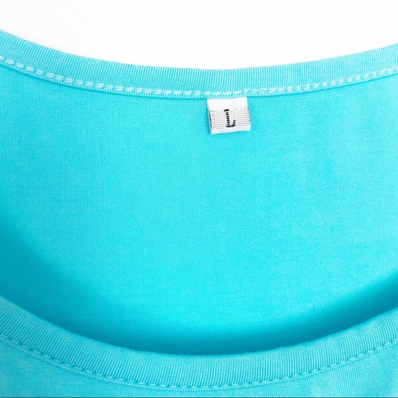 Sky Blue Cold Shoulder Top, Size Large - Picture 4 of 12